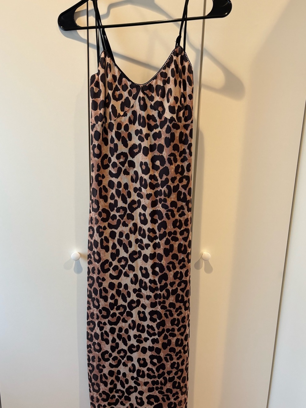 Camila Coelho Leopard-Print Slip Dress in Brown and Black